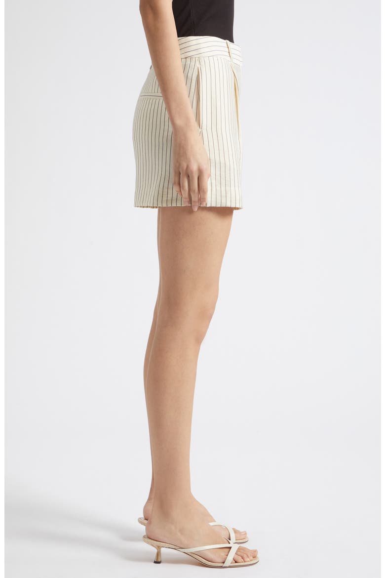 Jayce Pinstripe Shorts, Alternate, color, CREAM/ BLACK