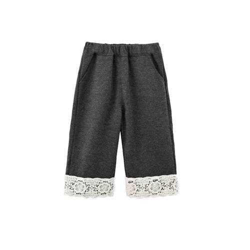 Sweet Cactus Lace Two-piece Pants Set In Black