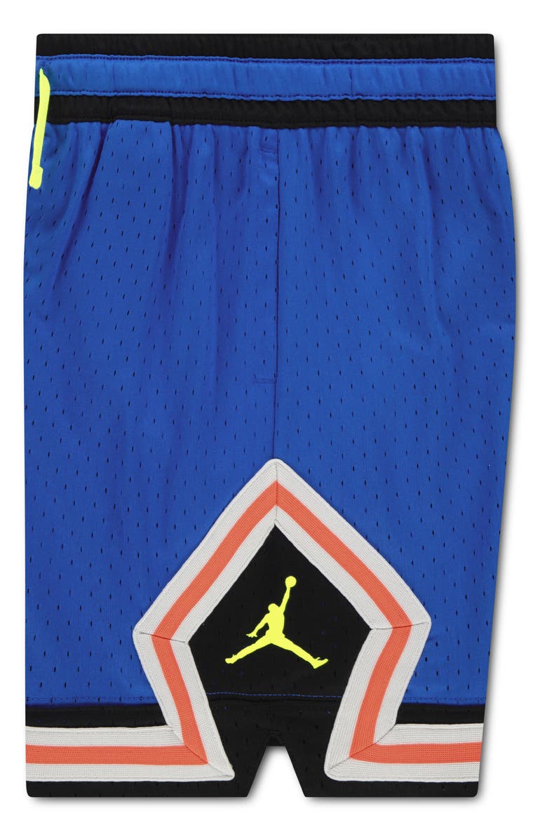 Jordan Kids' Dri-FIT Sport Diamond Mesh Basketball Shorts, Alternate, color, Game Royal/ Black