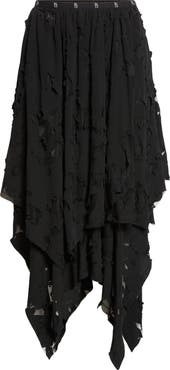 R13 Ripped Handkerchief Midi Skirt