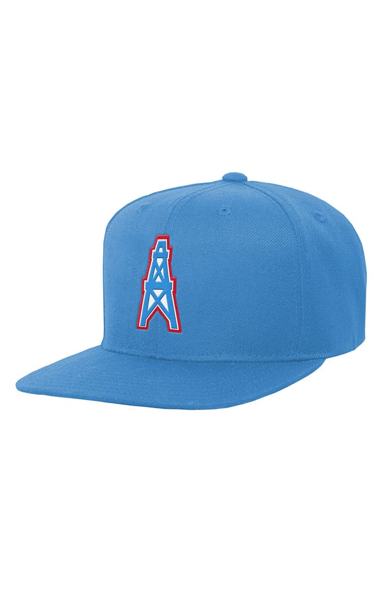 Mitchell & Ness Youth Mitchell & Ness Light Blue Houston Oilers Gridiron Classics Ground Snapback Hat, Main, color, Light Blue