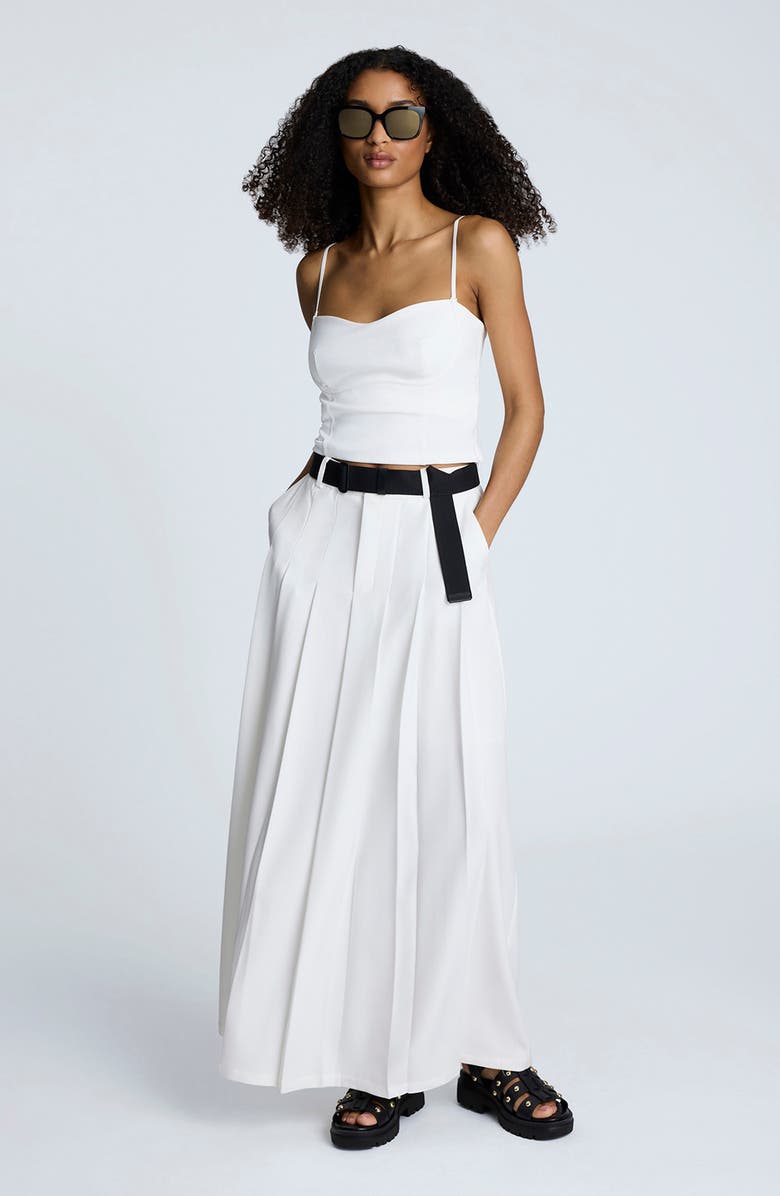 Kenneth Cole Pleated Maxi Skirt, Alternate, color, Pure White