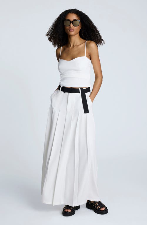 Kenneth Cole Fly Front Pleated Maxi Skirt