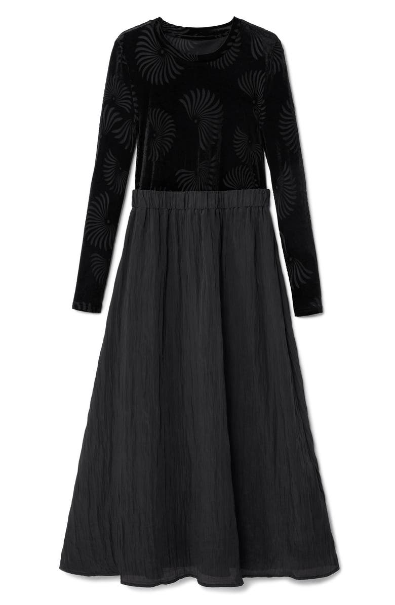 Desigual Chicago Long Sleeve Mixed Media Dress, Alternate, color,