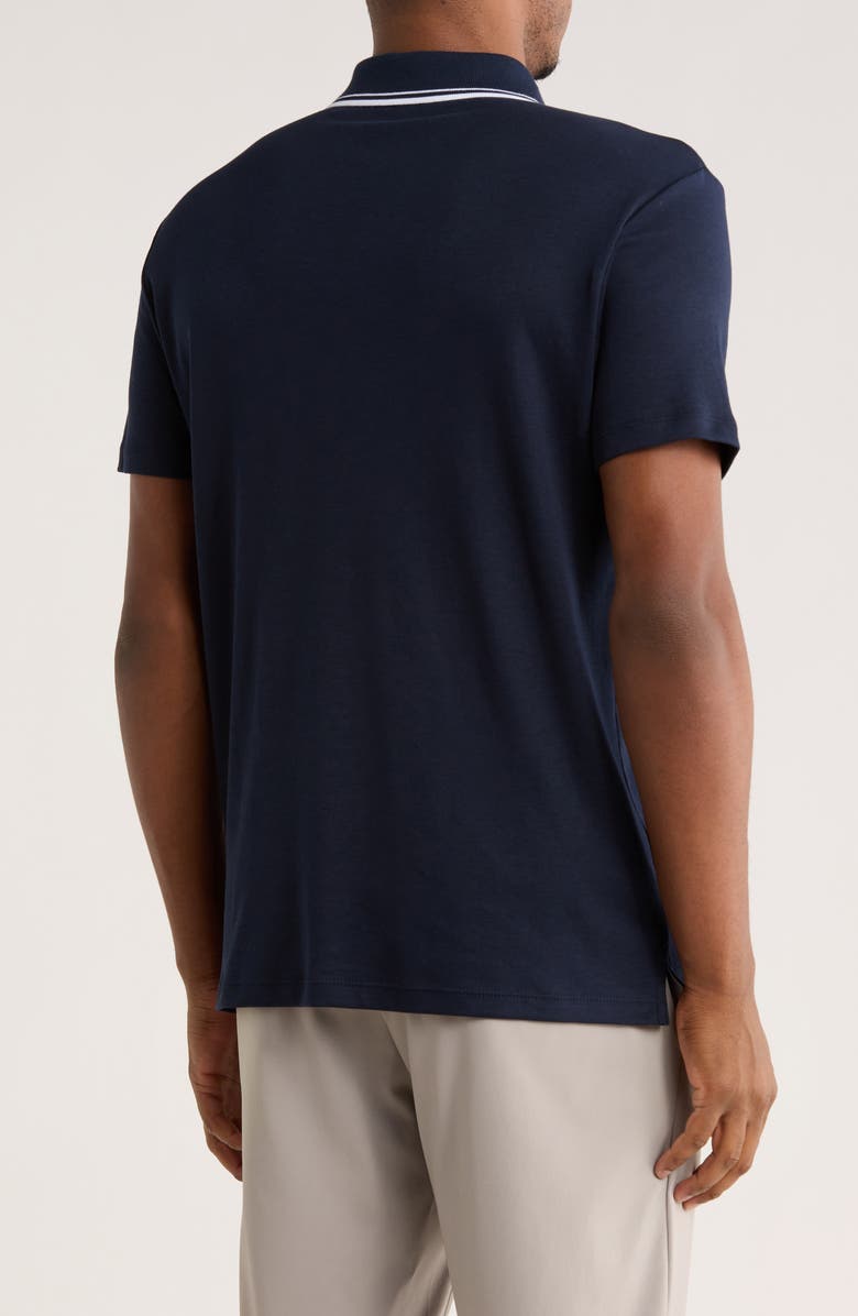 Calvin Klein Tipped Cotton Knit Polo, Alternate, color, Dark Sapphire