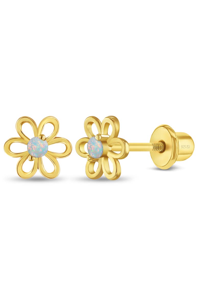 In Season Jewelry Opal Flower Girl Earrings, Main, color, Opal