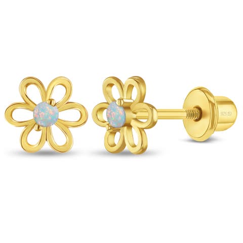 Opal Flower Girl Earrings