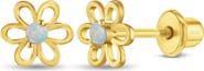 In Season Jewelry Opal Flower Girl Earrings