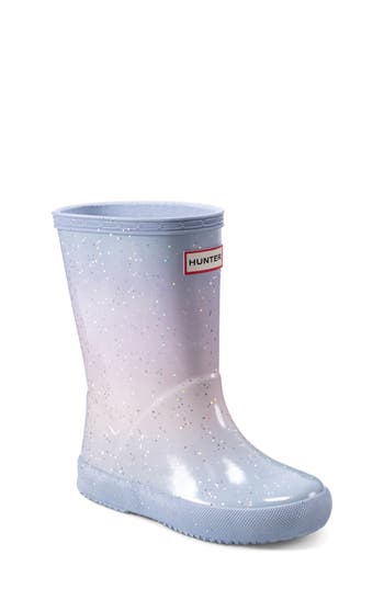 Hunter Kids First Giant Glitter Rain Boots 8c Purple In Multi