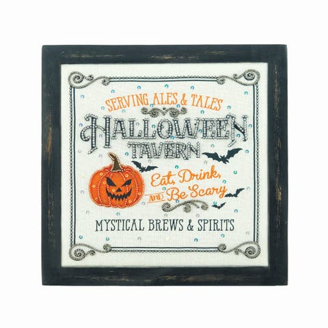 Decorative Hanging Art Halloween Tavern Shadow Box 10" x 10"