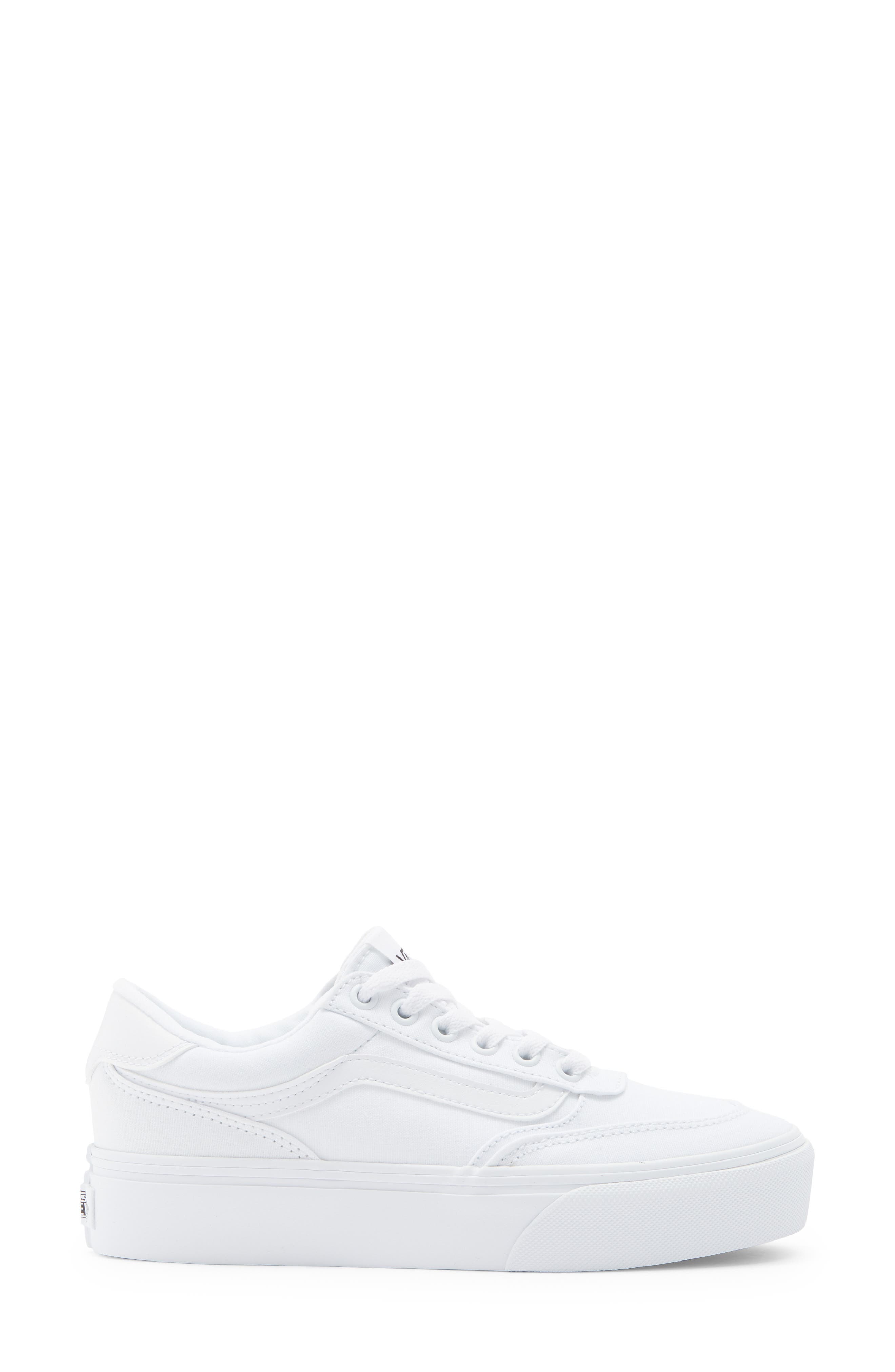 Vans Brooklyn Low Top Platform Sneaker, Alternate, color, Canvas White/White