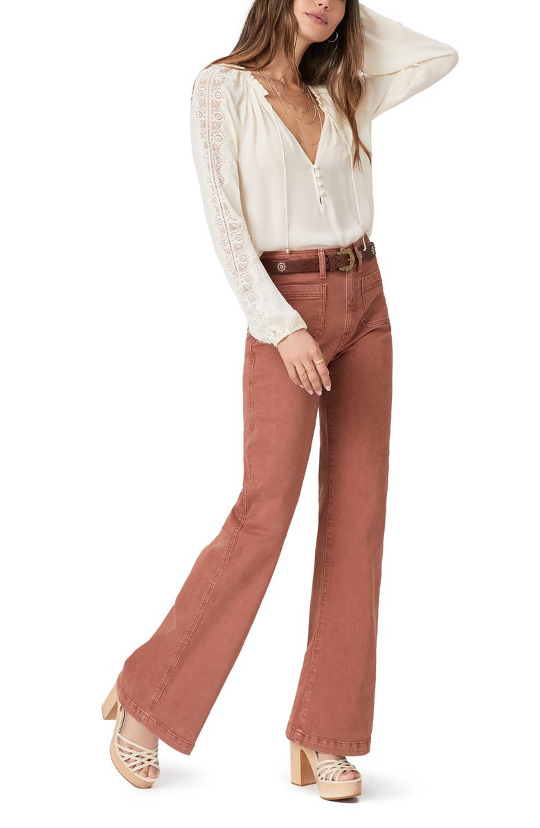 PAIGE Leenah Patch Pocket Wide Leg Jeans, Alternate, color, 