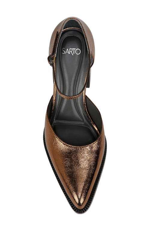 Sarto By Franco Sarto Diona Ankle Strap Pointed Toe Pump In Brown