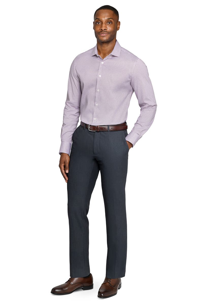 W.R.K Slim Fit Micro Square Print Reworked Cotton Dress Shirt, Alternate, color, White/ Red