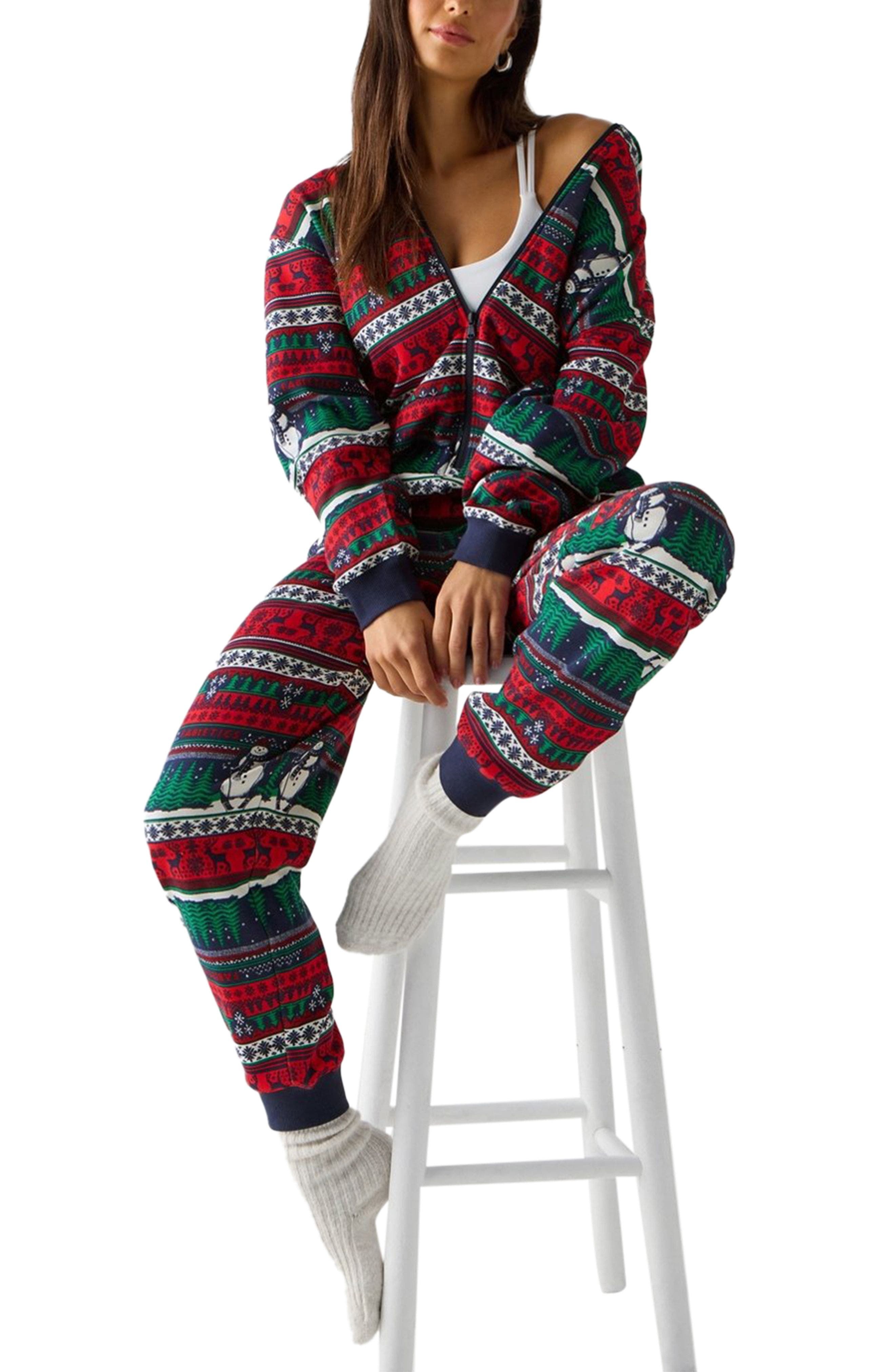 Fabletics Cozy Fleece Hooded Jumpsuit In Multi