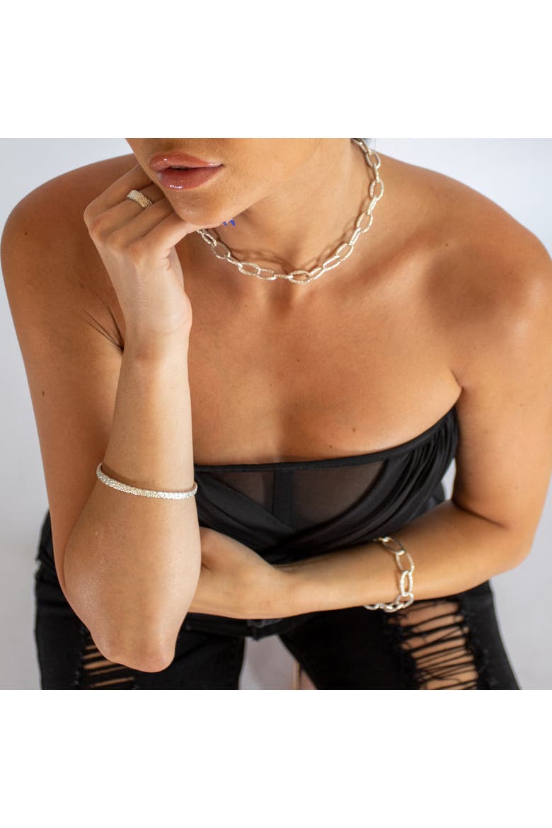 Hula Bangle, Alternate, color, Sterling Silver
