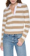 DKNY Jeans Striped Long Sleeve Polo Sweater