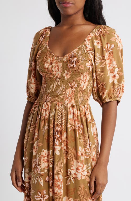 Rip Curl Desert Dreams Smocked Poplin Maxi Dress