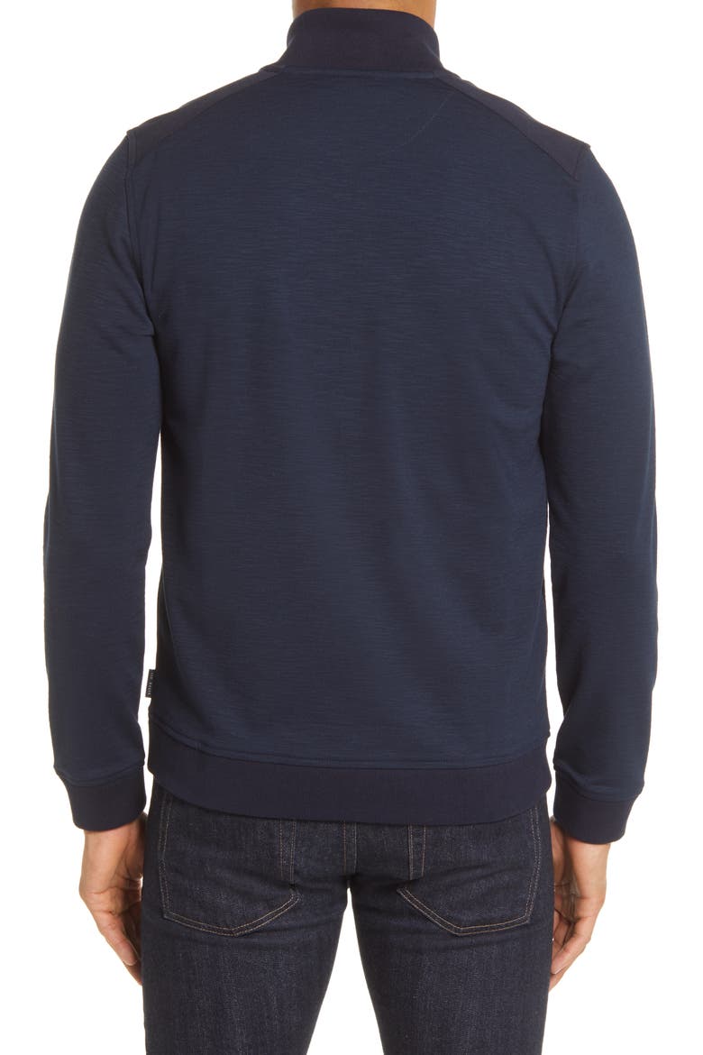 Caravan Slim Fit Quarter Zip Top, Alternate, color, DARK NAVY