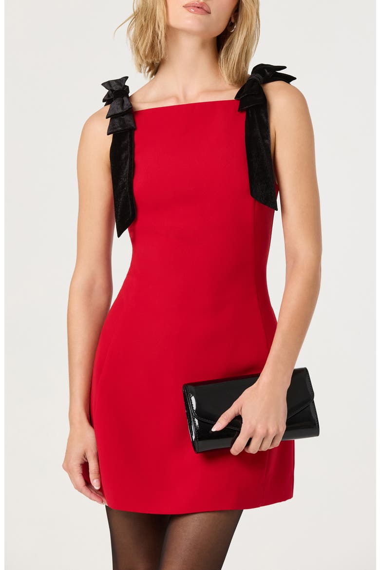 Ambria Bow Minidress, Alternate, color, RED