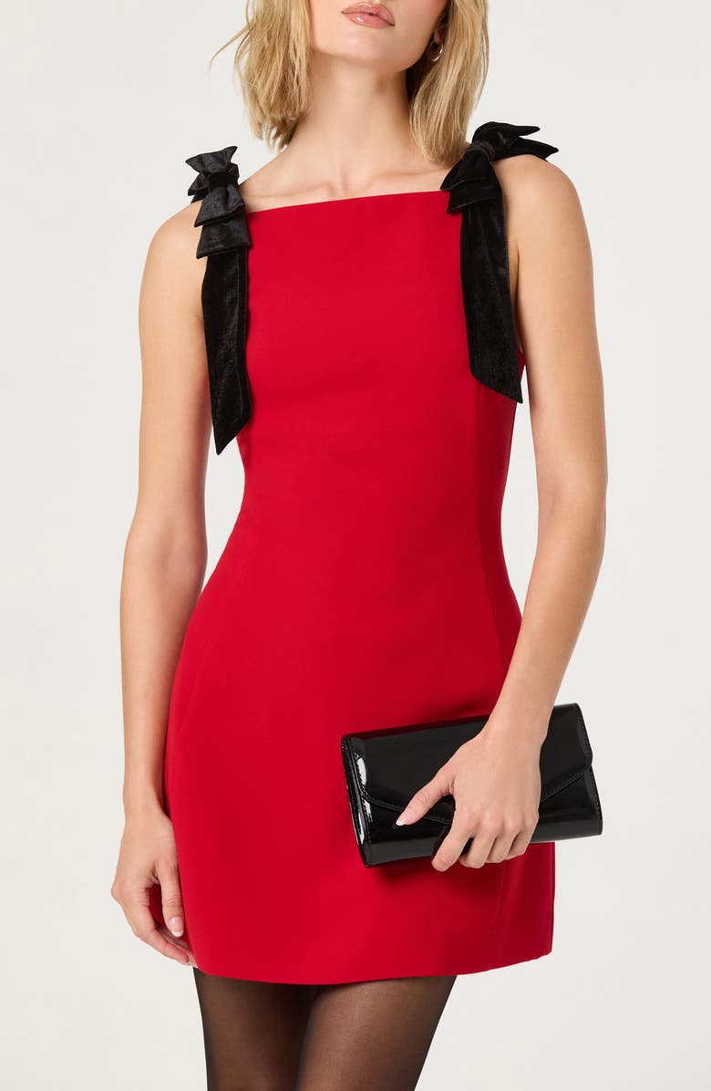 ASTR the Label Ambria Bow Minidress, Alternate, color, Red