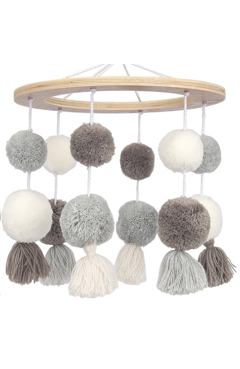 Lambs & Ivy Signature Pom Pom Musical Baby Crib Mobile, Alternate, color, White