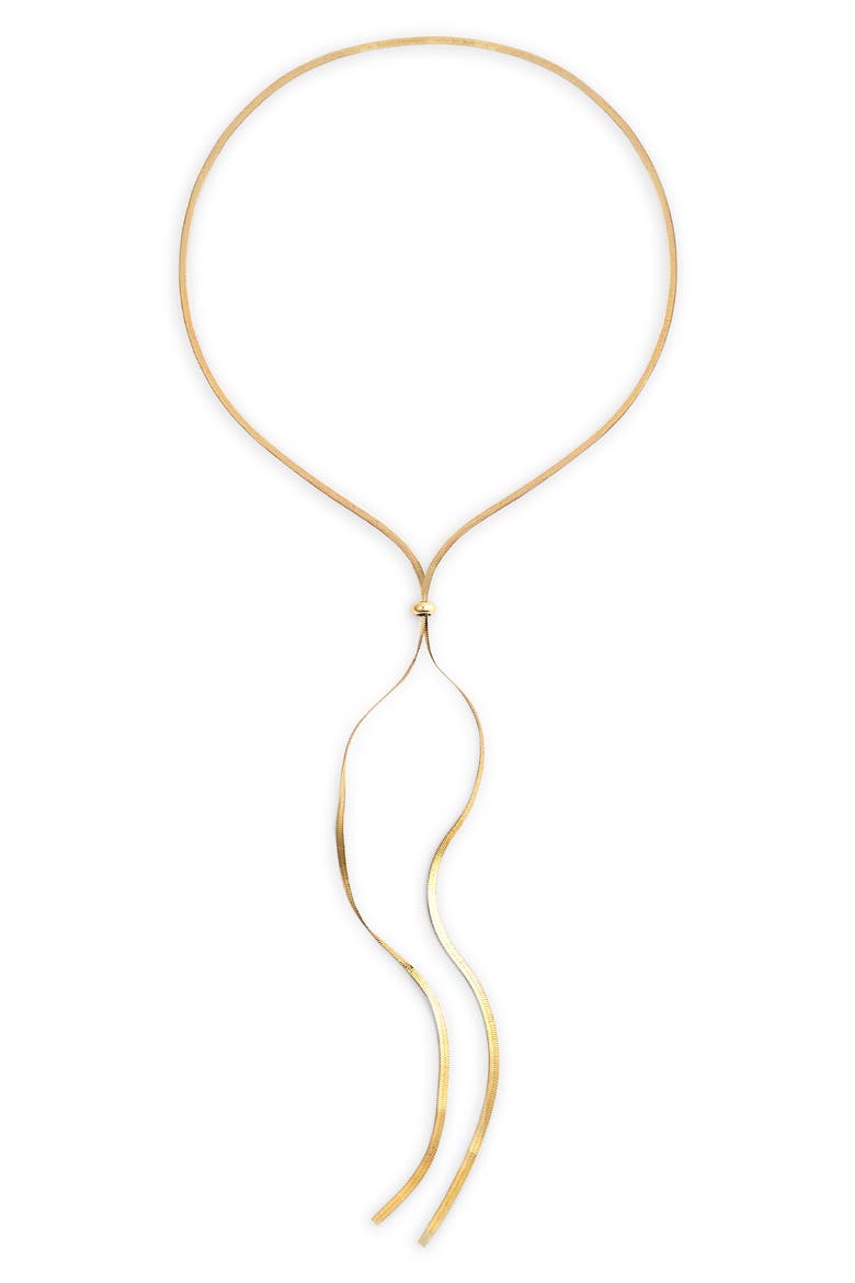 Snake Chain Bolo Necklace, Main, color, GOLD