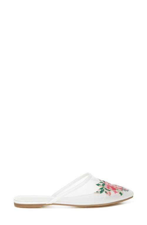 London Rag Shara Embroidered Mesh Mule In White