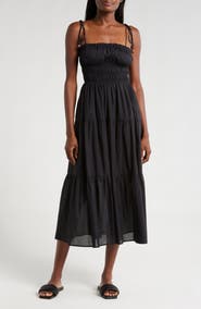 Elan Smocked Cover-Up Midi Dress