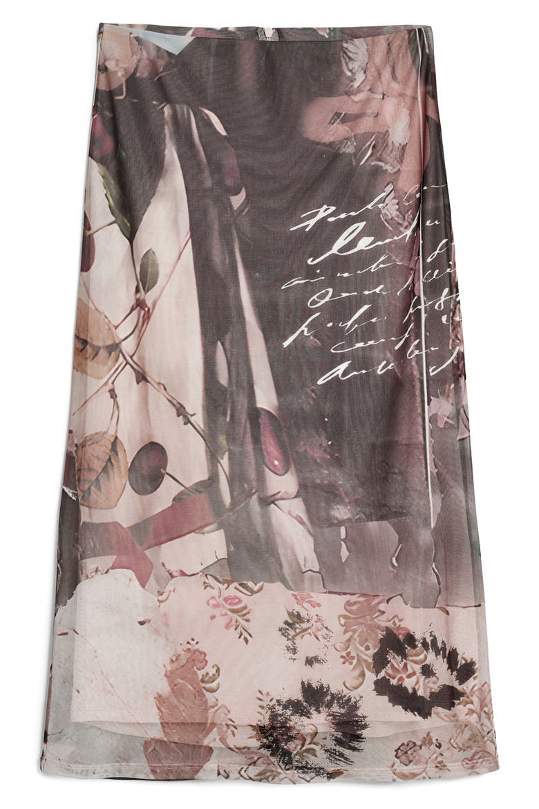 Print Midi Skirt, Alternate, color, ANTHRACITE GRAY