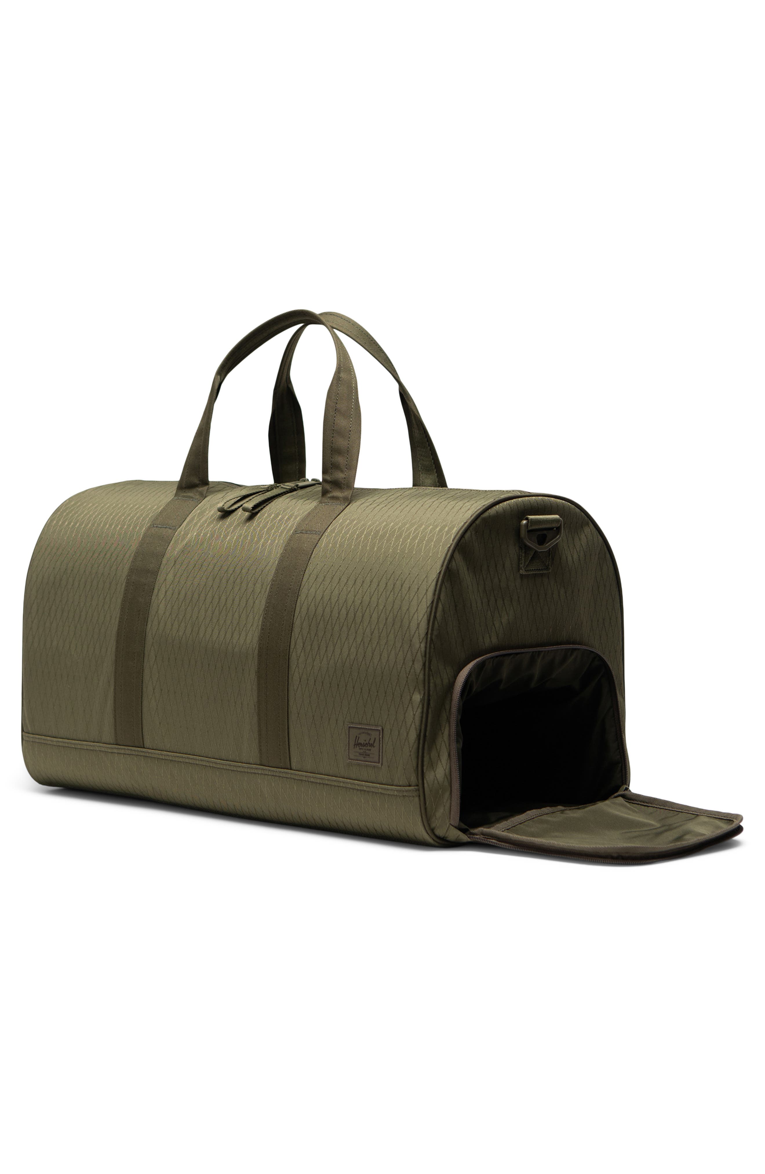 Novel Recycled Nylon Duffle Bag, Alternate, color, IVY GREEN DIAMOND