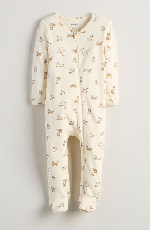 Print Cotton Footie Romper (Baby)