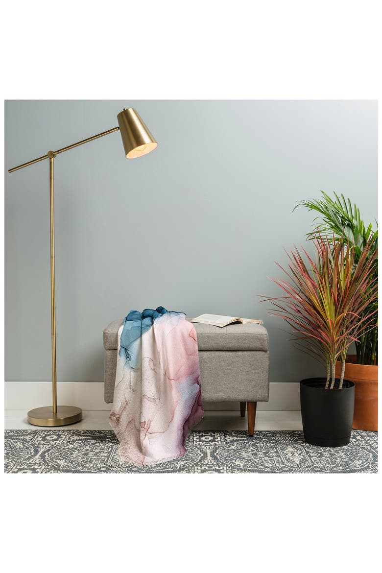 Elizabeth Karlson Pastel Plum Throw Reversible Faux Shearling Blanket, Alternate, color, MULTI
