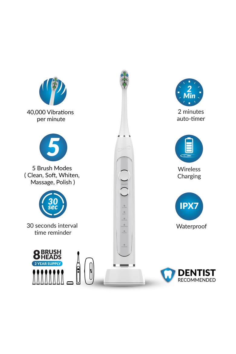 Sonic Advance Wireless Rechargeable Toothbrush in White, Alternate, color, White