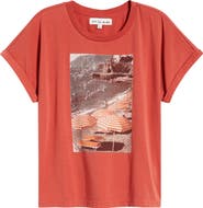 CITY BLUES Cuffed Stretch Cotton Graphic T-Shirt