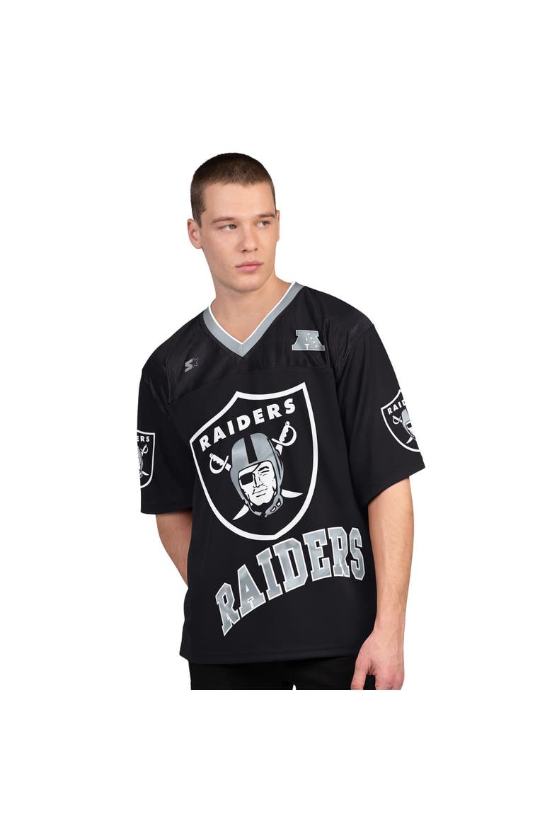 Men's Starter  Black/White Las Vegas Raiders Short Sleeve & Long Sleeve T-Shirt Combo Pack, Alternate, color, Black