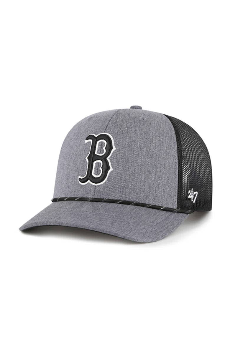 '47 Men's '47 Charcoal Boston Red Sox Carbon Rope Trucker Adjustable Hat, Main, color, Charcoal