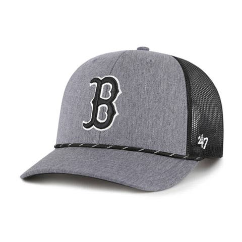 Men's '47 Charcoal Boston Red Sox Carbon Rope Trucker Adjustable Hat