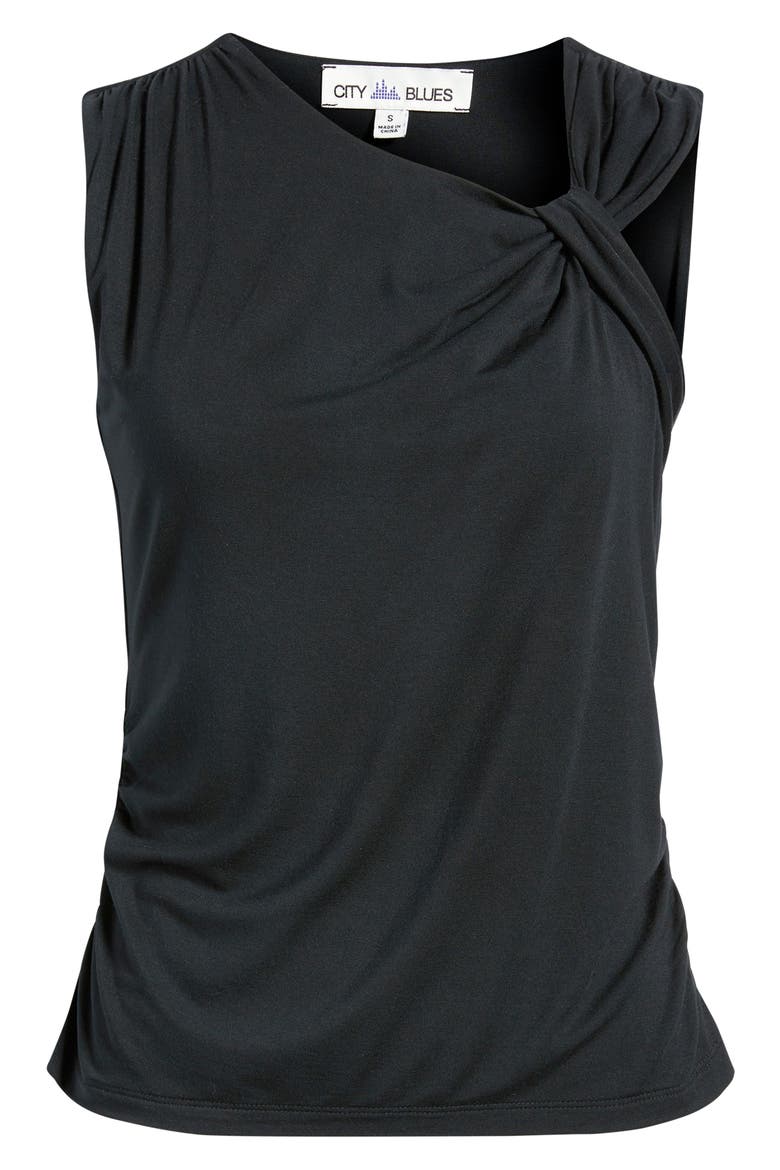 Asymmetric Neck Sleeveless Top, Alternate, color, BLACK