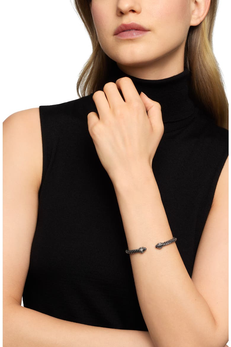 Renaissance® Classic Cable Bracelet, 5mm, Alternate, color, STERLING SILV W/ BLACK RHODIUM