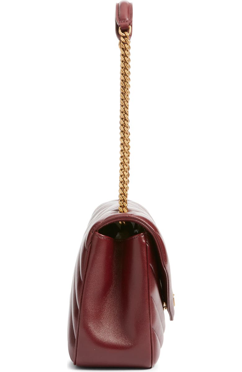 Saint Laurent Medium Loulou Quilted Leather Shoulder Bag, Alternate, color, Rouge Cabernet
