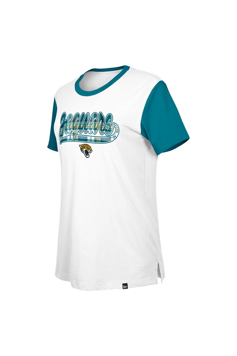Women's New Era White/Teal Jacksonville Jaguars 3rd Down T-Shirt, Alternate, color, White