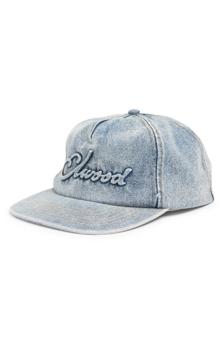 Elwood Embossed Logo Denim Snapback Baseball Cap, Main, color, 