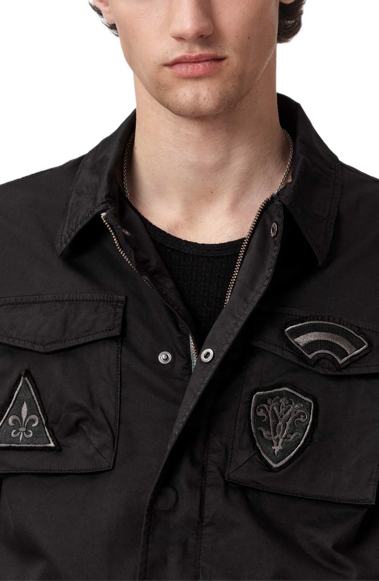 John Varvatos Kade Patch Field Jacket, Alternate, color, Black
