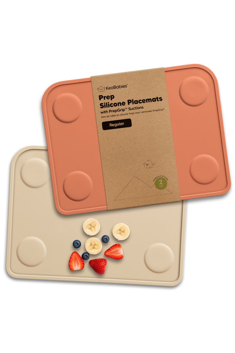 2-Pack Prep Silicone Placemats, Main, color, Terracotta