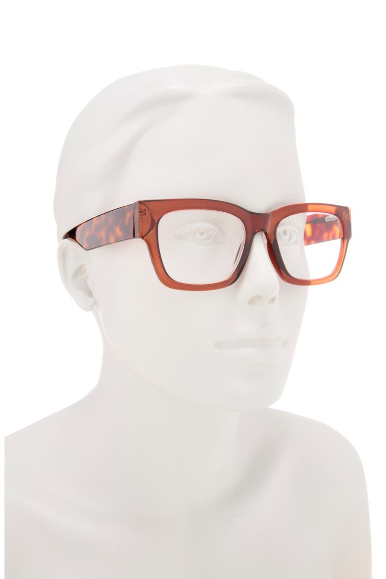 Chunky Fashion Square Reading Glasses, Alternate, color, CRYSTAL BURGUNDY