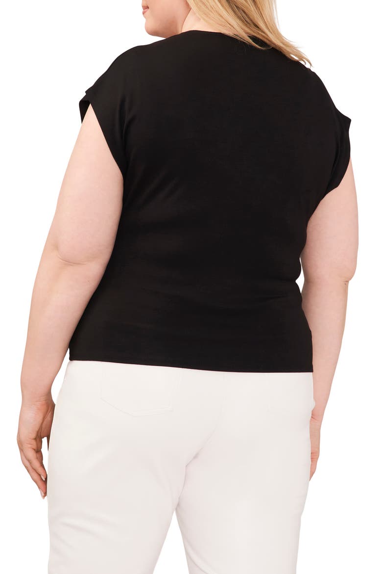 Twist Front Knit Top, Alternate, color, RICH BLACK