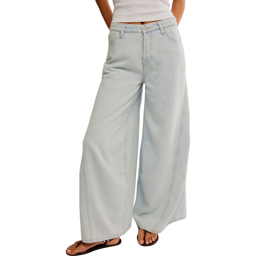Free People Westward Demi Barrel Leg Jeans In Fade Into You
