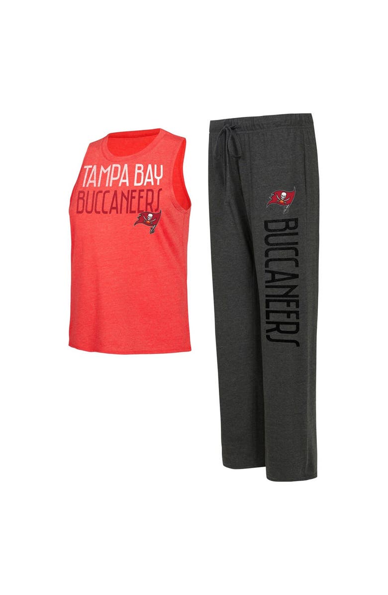 CONCEPTS SPORT Women's Concepts Sport Black/Red Tampa Bay Buccaneers Muscle Tank Top & Pants Lounge Set, Main, color, 