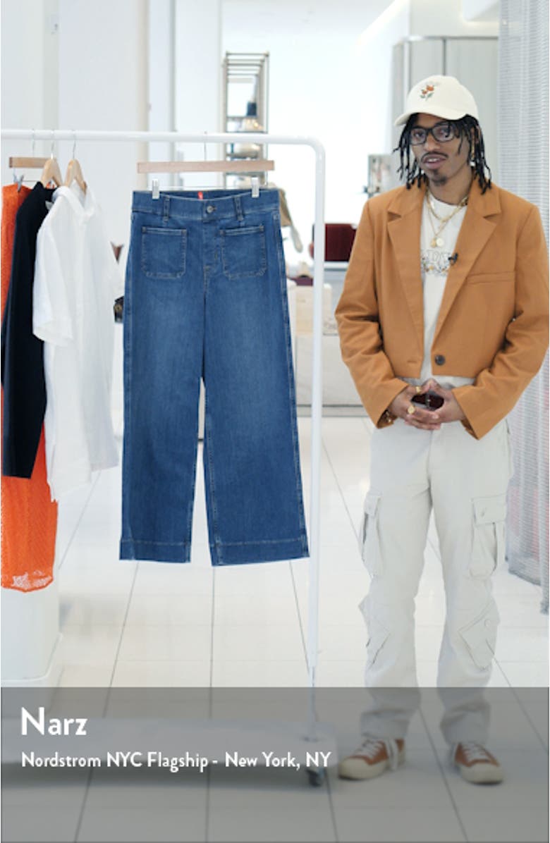 Crop Wide Leg Pull-On Jeans, sales video thumbnail